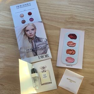 Luxury samples from Dior, Chanel, Burberry and glossier